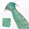 Classic Jade Paisley Silk Tie & Handkerchief Set